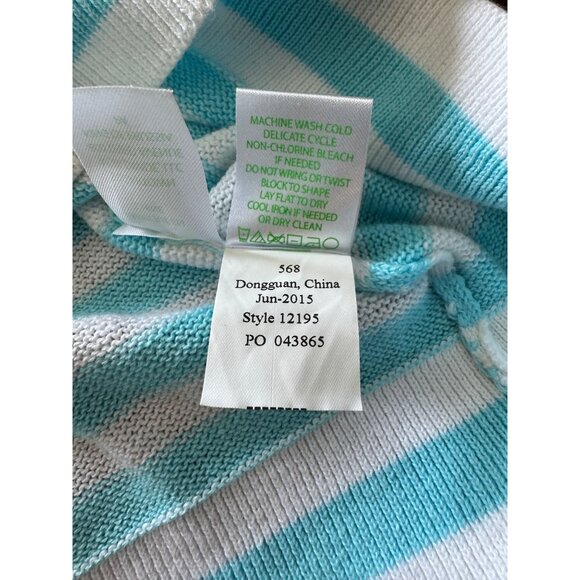 Lilly Pulitzer Womens Striped Cotton Sweater S Blue White/Aqua - Picture 7 of 9